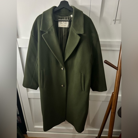 Wilfred -The Only Wool Cashmere Coat- Olive Green - Picture 3 of 10